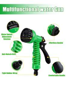 25/50/75/100FT Expandable Garden Hose With Multi-Pattern Spray Nozzle, Stretchable Up To 3X Length Polyurethane Hose, Universal Threaded Connector, Convenient For Gardening And Car Washing - Lightweight And Portable Storage Design - A - View 9