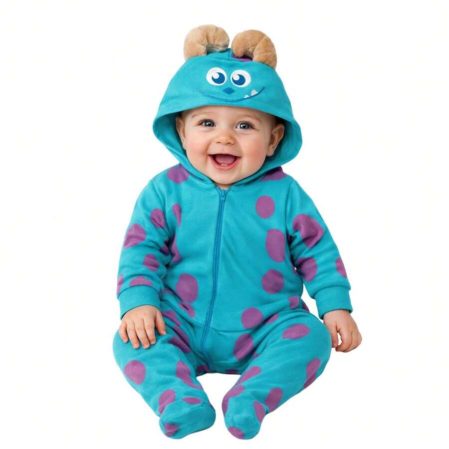 Disney Lightweight Cotton Romper With Hat For Baby - 淺藍色 - 查看 1