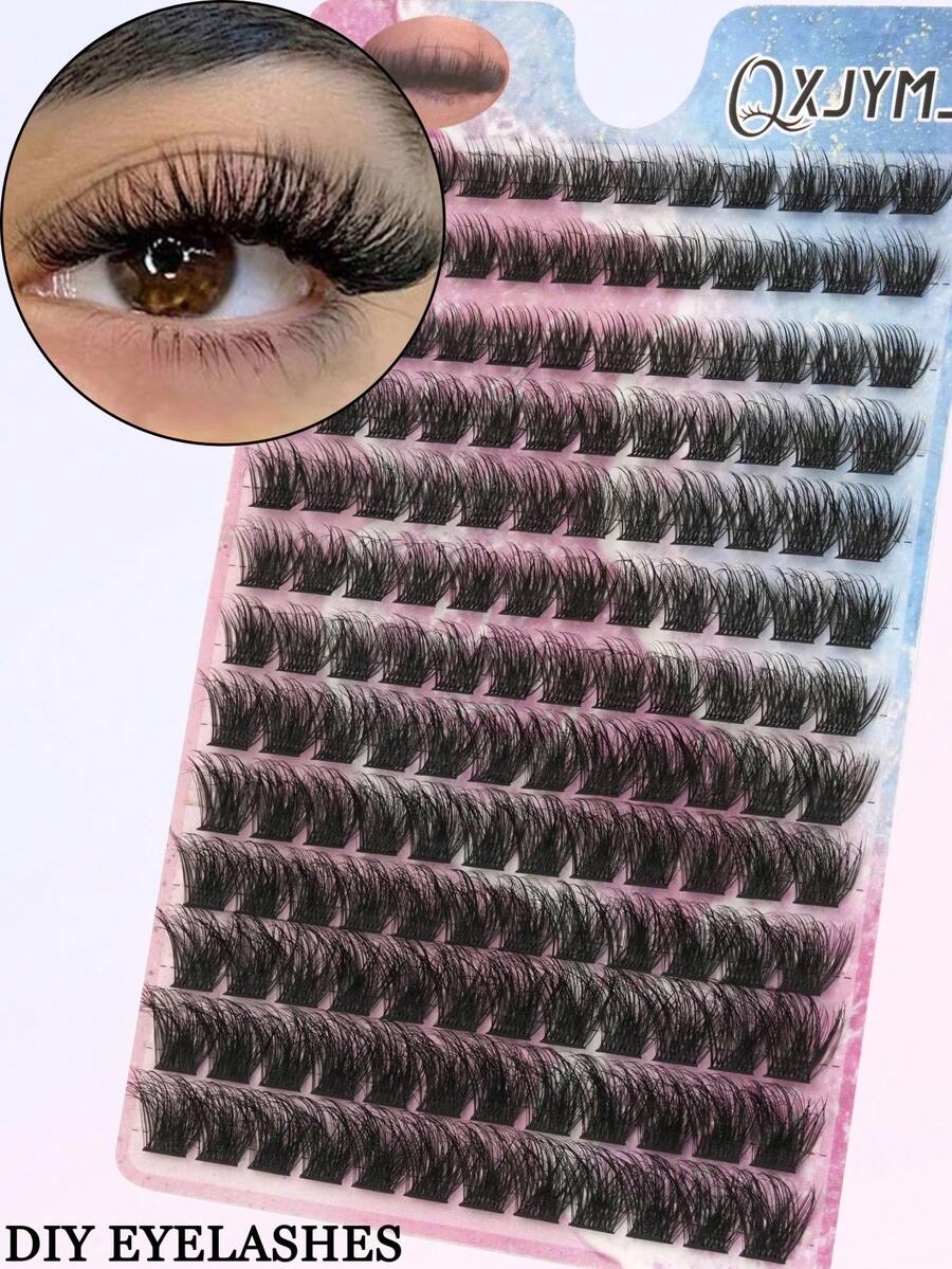 156 Pcs 13 Rows D Curl Lash Clusters 10-16mm, Mixed Style 3D Volume Individual False Eyelashes, Soft Thick DIY At Home Lash Extensions, Reusable Cluster Lashes For Daily Makeup, Date, Party, Travel & Gift - D - 查看 1