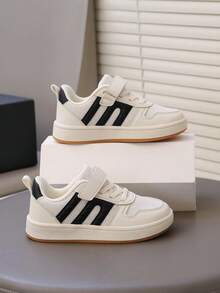New Style Boys' Sports Shoes, Hook And Loop Flat Bottom Comfortable Breathable Mesh Sneakers - Beige - View 5