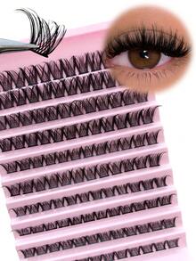 120 Pcs D Curl Anime Wispy Eyelash Clusters 8-16mm Mix Length Cluster Eyelash Extensions Thick Volume Individual Lashes DIY At Home False Eyelashes Fake Lashes Individual Eyelashes Cluster Lashes - D - View 2