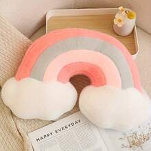 Classic Rainbow Pillow - Cartoon Theme, Multi-Purpose, Dry Clean Only, Suitable For Sleeping, Sofa, Car, Living Room, And Bed. - 粉色 1 件 - 查看 7