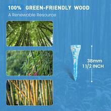 FINGER TEN Tees de golf cortos de madera pintados de colores, paquete de 30 unidades, tees cortos y estilizados de alta visibilidad para hoyos par 3, accesorio de golf duradero para todos los niveles - Azul - Ver 2