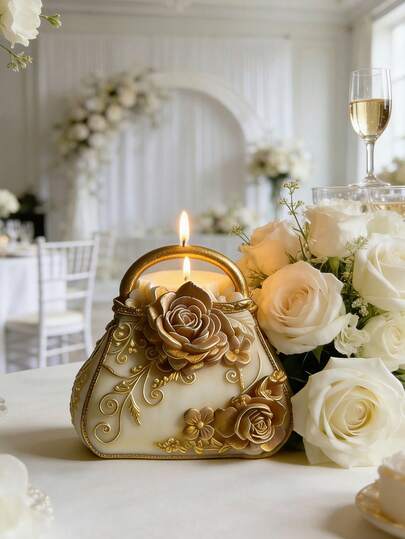 3D Handbag Candle Silicone Mold, Creative Floral Shaped, Suitable For Resin Casting, Scented Candle, Soap, Holiday Gift, Home Decor DIY Mold