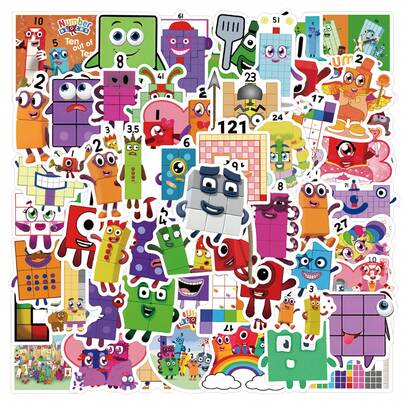 NumberBlocks Stickers, For Decorating Stationery, Water Bottles, Luggage, Skateboards, Guitars, DIY Scrapbooking Materials