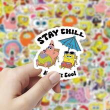 100 pezzi di adesivi a tema con Squidward Tentacles, Mr. Krabs, merchandising per fan di cartoni animati, scrapbooking, confezioni regalo, decorazioni per laptop, adesivi per borracce, decorazioni per feste - Multicolore - Visualizzare 5