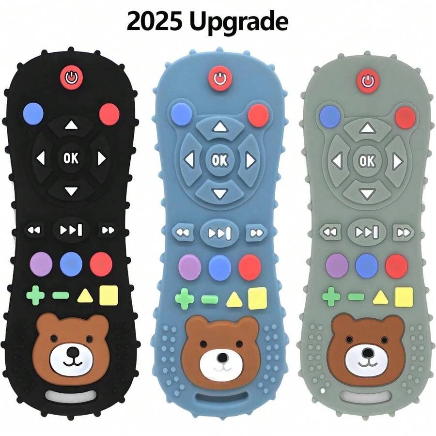 Silicone Teether With Remote Control For Baby, Anti-Eating Gloves, Pacifier Bracelet, Teething Stick, Teething Toys, 1/3 Pcs. R48O - 2025 3件 - 查看 1
