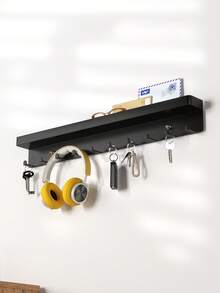 1pc Wall Mounted Key Holder, No Drilling Required, With 6/8/10 Hooks - Mail Organizer And Key Rack, Suitable For Entryway, Kitchen, Bathroom, Living Room, Hallway, Office, Wall Hooks - Multicolor - View 5