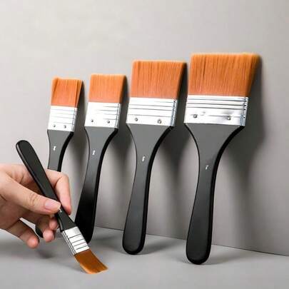 Pinceles de pintura de cabeza ancha de nailon, adecuados para pintura acrílica, óleo, boceto, acuarela, suministros de arte, esenciales para volver a la escuela