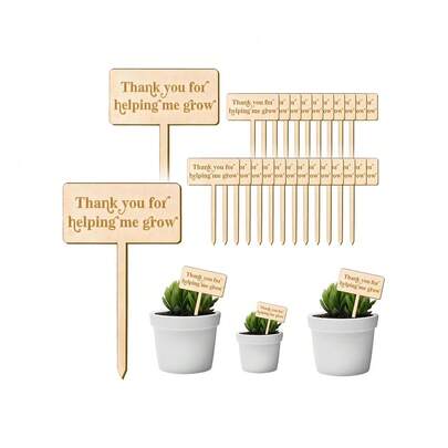 30Pcs - Succulent Garden Marker Plant Sign For Potted Teacher Appreciation Thanksgiving Supplies-Sign :Thank You For Helping Me Grow Plant