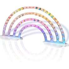 NiHome Iridescent Earrings Holder Holes Display Rainbow Iridescent Ear Studs Jewelry Show Rack Stand Organizer Holder Plastic Clear Acrylic Earring Rack Holder Organizer For Girl Women - Multicolor - View 6
