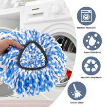 [ 3/5 Pack ] Mop Replace Heads For O-Ceda RinseClean(2 Tank System ONLY),Spin Mop Replacement Head Easy Cleaning Microfiber Replacement Machine Washable - 3 CÁI - Xem 5