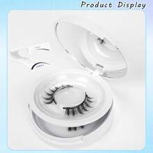 2对装磁性假睫毛套装，仿真睫毛，磁性背胶，无需胶水，卡通造型，轻盈可重复使用，配有佩戴工具，使用方便。 - 黑色 - 查看 4