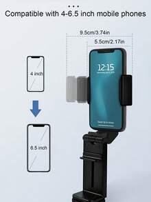 通用飞机手机支架，360°旋转多角度手机支架，手机支撑架，旅行必备，办公桌和车载手机支架 - 黑色 - 查看 4