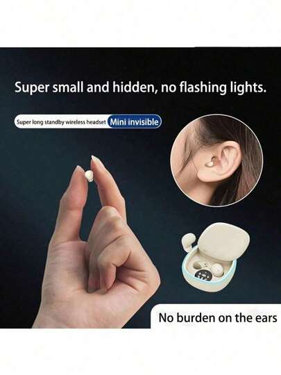 隐形无线耳塞，超紧凑迷你耳机，低音浑厚，降噪功能强大，适合运动、睡眠、工作和学习，有3种颜色可选，非常适合日常使用，也是学生和健身爱好者的理想礼物。