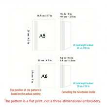 1pc Handmade Ink Chrysanthemum Elegant Fabric Book Cover, Flat Printed Planner/Notebook Sleeve, Gift For Book Lovers And Couples - Single Piece - View 3