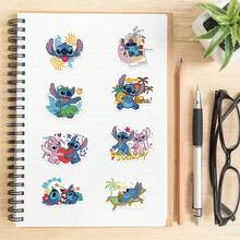 Disney 50pcs Stitch Waterproof Stickers, Suitable For Decorating Water Bottles, Luggage, Bicycles, Cars, Etc. Great Gift For Mom, Dad, Grandma, Grandpa, Teachers, Sisters, Brothers, Friends, And More - 1 Set - View 2