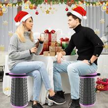 2026 Upgraded 18.1" Collapsible Stool With Cushion & Carry Bag 600lbs Max Weight Portable Telescoping Stool Sturdy Lightweight Retractable Seat Folding Chair For Camping & Outdoors - 紫色-XXL - 查看 6