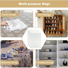 50pcs/Set Non-Woven Fabric Shoe Bags, Minimalist White Drawstring Dust-Proof Travel Shoe Bags - White - View 7