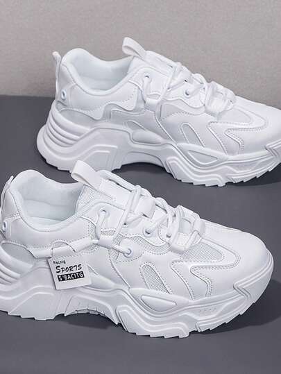 Zapatos para Caminar Transpirables de Malla para Mujer Tenis para Mujer con Cordones cómodas Zapatillas de Deporte de Suela Gruesa