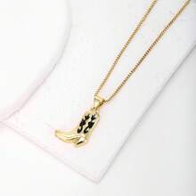 1pc 18K Gold Plated Copper Shoe Shaped Pendant Necklace, Luxury Minimalist Jewelry Gift For Women - Pendant Necklace - View 10