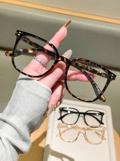 1pc Square Full-Frame Over-The-Counter Computer Glasses For Fashion Accessories, Everyday Wear, Parties And Street Style