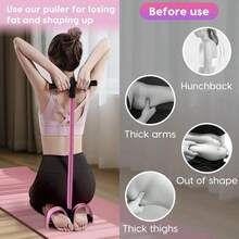 Pedal Resistance Band  Fitness Ankle Puller Yoga Multifunction Tension Bands Rope Workout Trainer Exerciser - Pink - View 4