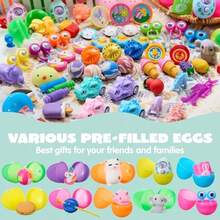 160 PCS Prefil Easter Eggs With Assorted Toys Easter Stuffed Eggs For Egg Hunt Plies Basket Stuffers Fillers Classroom Prizes Party Favors - 多色的 - 查看 6
