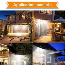 Solar Powered Outdoor Lights With Motion Sensor, 3 Head Security Lights, Solar Powered, 74/100 LED/Mini Floodlight With Motion Activated Spotlight, Suitable For Garage, Patio Entrance, Porch, IP65 Waterproof, Garden Home Decor - Solar Wall Lamp - View 6