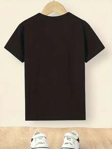 Linda Playera Motivacional de Verano para Niña, Estampado Flores Líneas Simples y Frase Sin lluvia no flores |   Ropa de niña, Ropa de niño, Conjuntos para niña - Negro - Ver 2