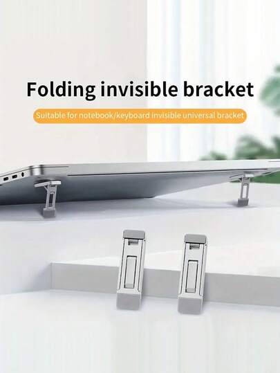 2个迷你便携式铝合金笔记本电脑支架，可折叠，方便携带，散热性能强，防滑锌合金笔记本电脑支架，带支架脚，适用于Air Pro手机桌面支架