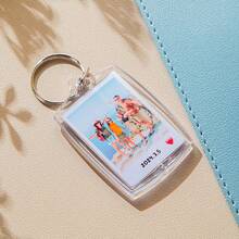 1/3/5pcs Custom Photo And Text Keychain, Personalized Acrylic Keychain, Custom Couple Keychain, Photo Key Ring, Valentine's Day, Birthday's Gift - Multicolor - View 6