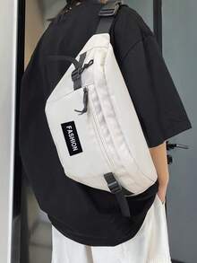 【热门穿搭】2026春夏新款男士大容量帆布胸包，流行斜挎包，嘻哈时尚，日系穿搭，腰包，学生单肩包，骑行包，滑板包，包包 - A - 查看 2