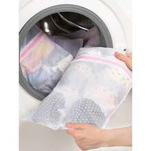 1/3/4 Pcs Zipper Mesh Laundry Bag, Honeycomb Washing Bag, Suitable For Clothes, Shirts, Bras, Socks, Underwear, Travel Storage Bag, Spring, Minimalism, Summer Tops, Improved Foldable Wire Storage Basket, Foldable Window Sill Storage Rack, Large Capacity Storage Box, Lingerie Washing Bag, Bedroom Laundry Essentials, Back To School Supplies, College Dorm Must-Haves, Laundry Bag, Travel Essentials, Travel Dirty Clothes Bag - Pink - View 13