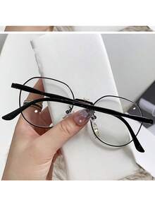 1pc Women's High-Quality Student-Style Lightweight Round Frame Glasses, Suitable For School, Computer Reading, Gaming, TV, Mobile Phones And Other Occasions, An Ideal Accessory For Women - Black - View 2