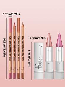 Pudaier Long Lasting Matte Lip Liner & Shimmering Metallic Lipstick Set Lip Combo- Perfect For Defining Contours & Creating Luurious Looks- Ideal Valentine's Day Gift For Women - 16+19 - View 7