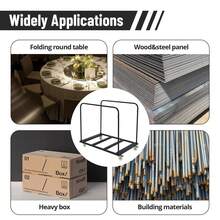 Carrito de mesa plegable, carrito de mesa resistente de 1800 libras con ruedas giratorias de 5 pulgadas, carrito de escritorio para garaje, hogar, almacén, fiesta, evento, hotel, muebles, capacidad de - B - Ver 6