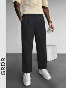GRDR | 男士休闲裤，春夏时尚 | 百搭简约修身西装裤 | 垂坠感好，抗皱透气 - 黑色 - 查看 2
