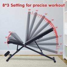 Strength Training Adjustable Weight Bench - Square Tube Style, Orange On the Side - View 5