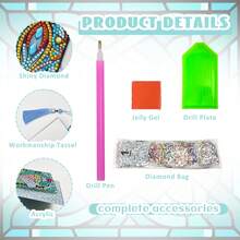 Bộ 12 chiếc/bộ đánh dấu trang tranh đính đá tự làm - Thiết kế Mandala, trang trí khảm nhiều màu sắc - Xem 2