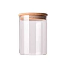 Clear Glass Cylinder Storage Jar With Bamboo Lid 950ml - View 1