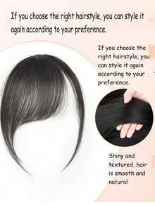 Women's Synthetic Bangs Wig, Natural Forehead Bangs, Retro Side Bangs, Seamless Thin Hairline, Hair Clips, Hair Pins, Hair Accessories, Women's Hair Accessories, Hair Extensions, Wig Pieces, Suitable For Beach Outings, Parties, Weddings, Back To School, Valentine's Day Beauty Home Bedroom Decor Hairband Hair Hoop - Multi-colored Side-parted Bangs - View 4