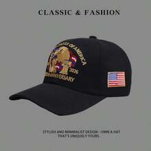 USA 250th Anniversary Embroidered Eagle Baseball Cap, Patriotic American Flag Adjustable Hat - A - View 11
