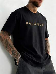 GRDR Men's Fashionable Printed Loose Short Sleeve T-Shirt | Exquisite Design | Summer Essential | Easy To Match, Showcasing Your Style - Black - View 4