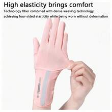 1pc Women's Thin Sunscreen Gloves, Lightweight Breathable Fingerless Driving Cycling Outdoor Touchscreen Gloves, Icy Cool Sensation, Ideal Gift - Multicolor - View 5