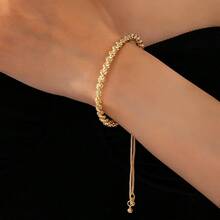 1pc New Elegant & Unique Design Bracelet, Suitable For Daily Wear And Festivals - Yellow Gold - View 1