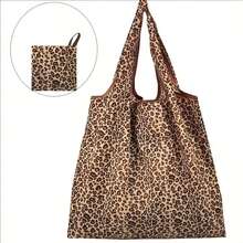 Bolso de mano grande con estampado de leopardo, bolso plegable para uso diario de las mujeres - Multicolor - Ver 5