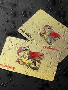 1 Set Matte Gold Dragon PVC Playing Cards, Hardened Waterproof Card Deck, Suitable For Valentine's Day, Thanksgiving, Christmas, Halloween, New Year Celebrations - Gold - View 9