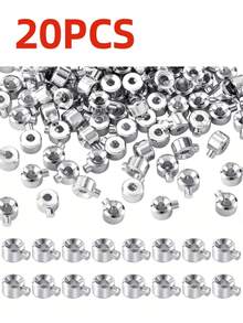 10pcs/20pcs/50pcs Handmade Bracelet, Necklace, Earring, Keychain, Anklet Metal Clasp Beads, Gold And Silver Spacer Beads, Metal Beads, Beading Accessories - Cylindrical - View 14