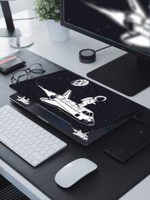 宇航员艺术贴纸笔记本电脑保护套，防水防刮自粘乙烯基材质，兼容大多数笔记本电脑，太空主题地球和月球设计，笔记本电脑配件 - 查看 3